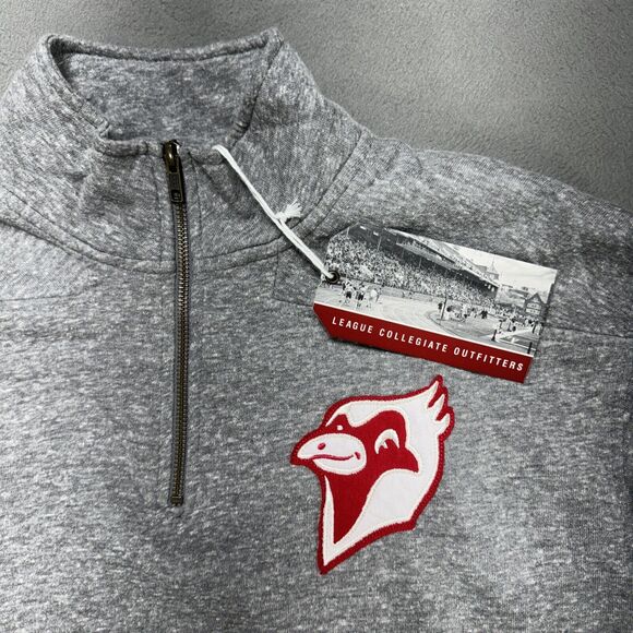 Triblend Sweats League 1/4 Zip Sweatshirt Mens XL Gray Cardinal Athleisure Sport - Picture 2 of 10